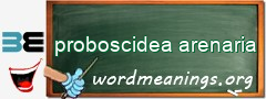 WordMeaning blackboard for proboscidea arenaria